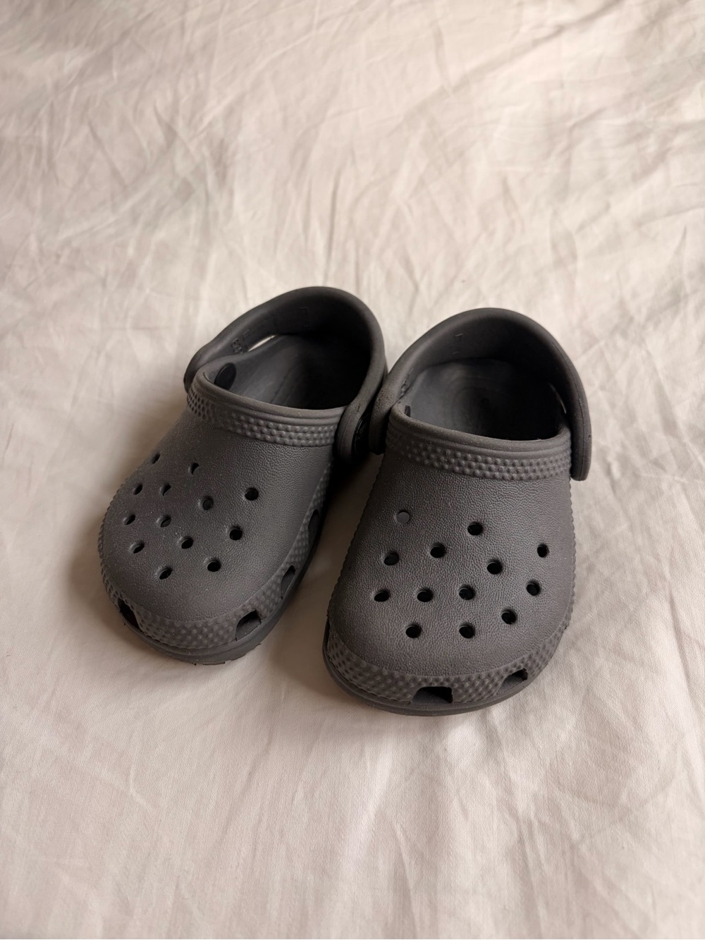 CROCS Kids Slip-On Clogs in Charcoal Gray